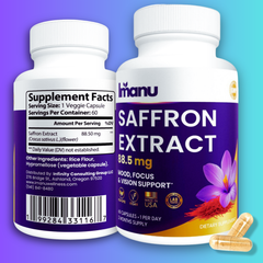 Imanu Saffron Extract – Mood, Focus & Vision Support (60 Veggie Capsules, 2-Month Supply)